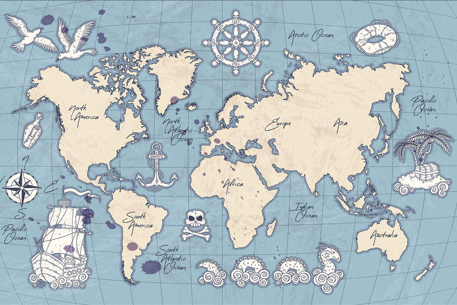 Papel de Parede Mapa Mundi - 001 MP