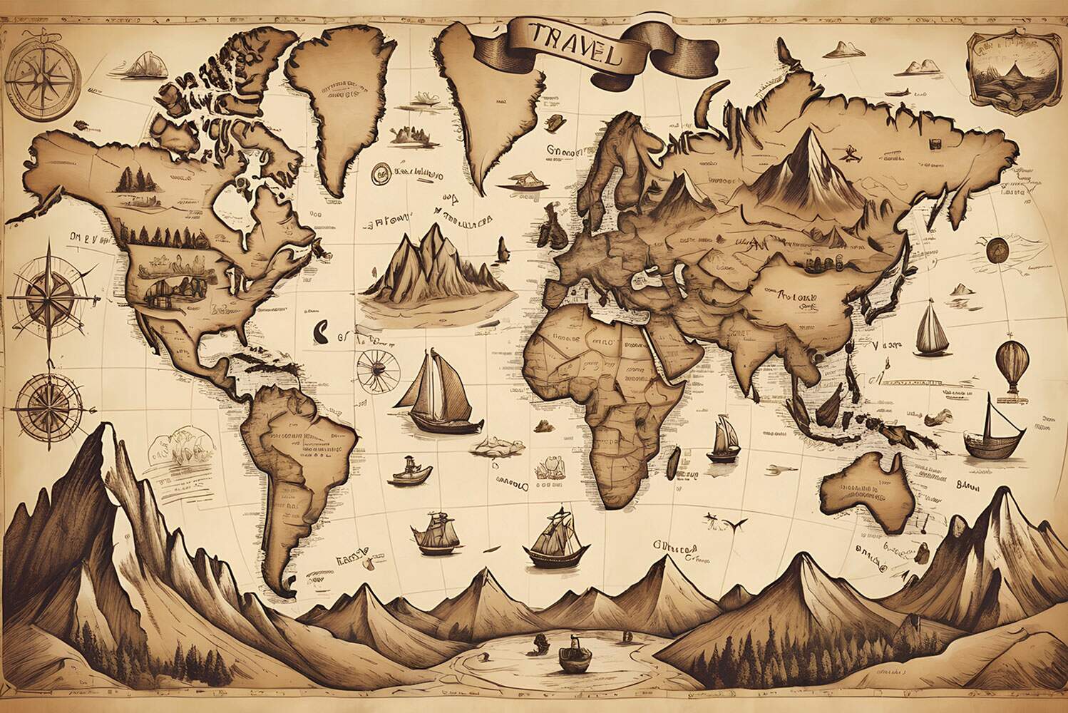 Papel de Parede Mapa Mundi - 021 MP