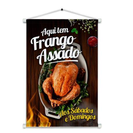 Banner Impresso em Lona Comidas Frango Assado - 001