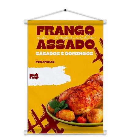 Banner Impresso em Lona Comidas Frango Assado - 008