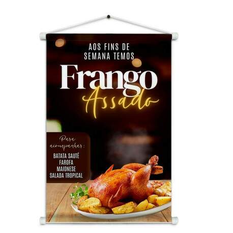Banner Impresso em Lona Comidas Frango Assado - 012