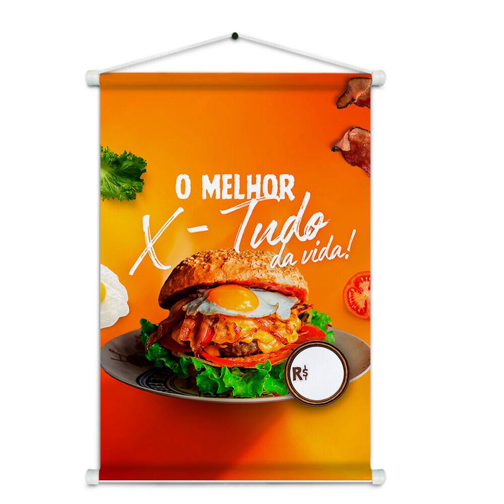 Banner Impresso em Lona Comidas Hamburguer - 005