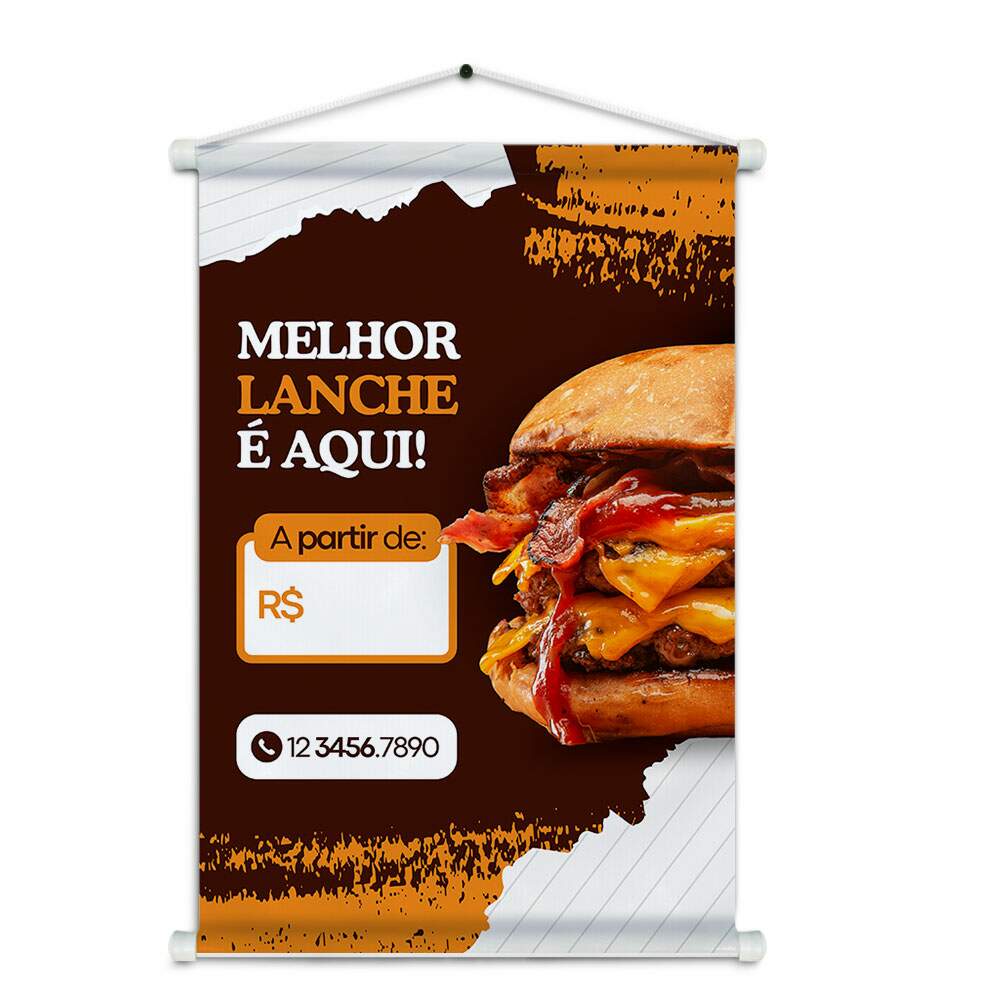 Banner Impresso em Lona Comidas Hamburguer - 011