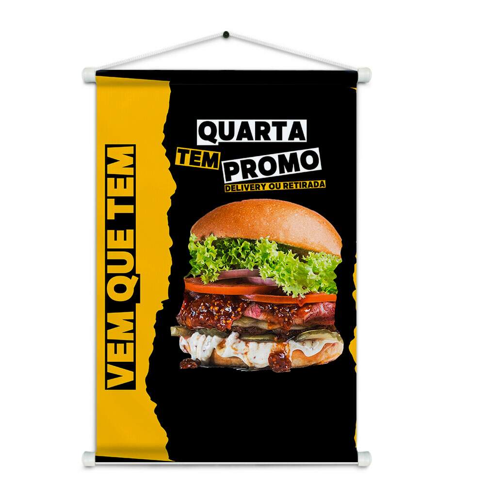 Banner Impresso em Lona Comidas Hamburguer - 012