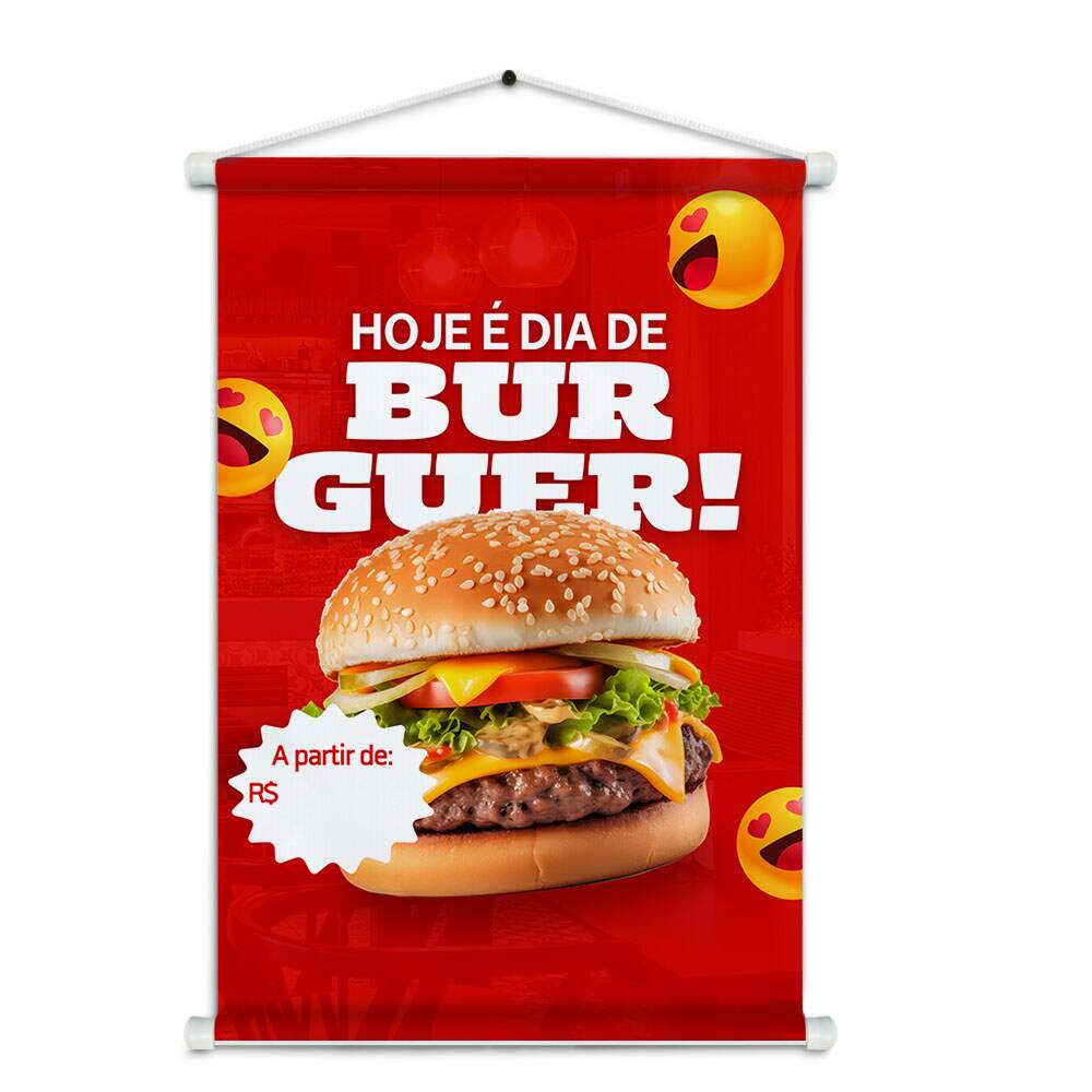 Banner Impresso em Lona Comidas Hamburguer - 020