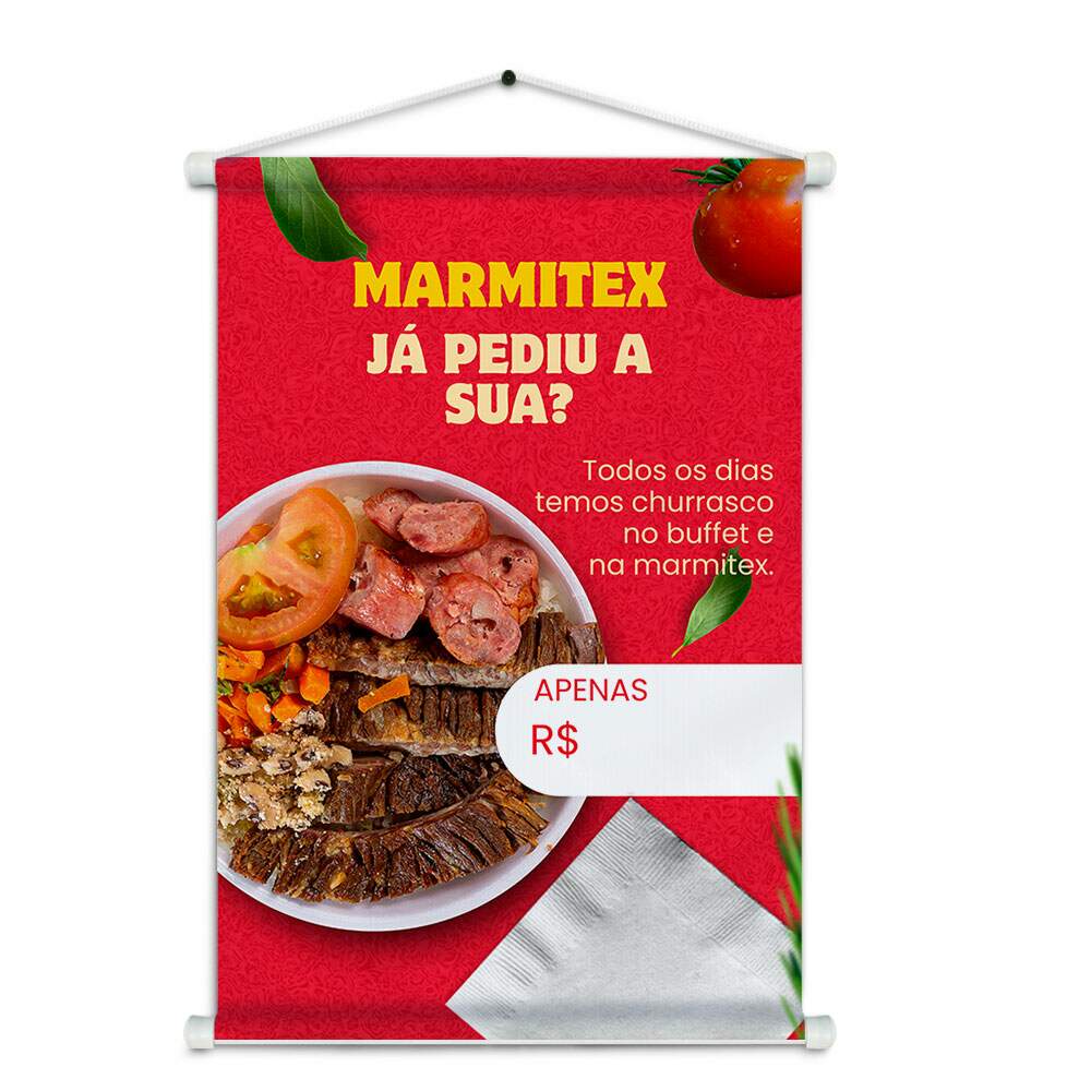 Banner Impresso em Lona Comidas Marmitex - 001