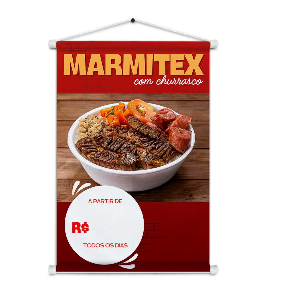 Banner Impresso em Lona Comidas Marmitex - 007
