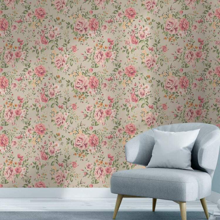 Papel de Parede Floral Rosas Mod 083