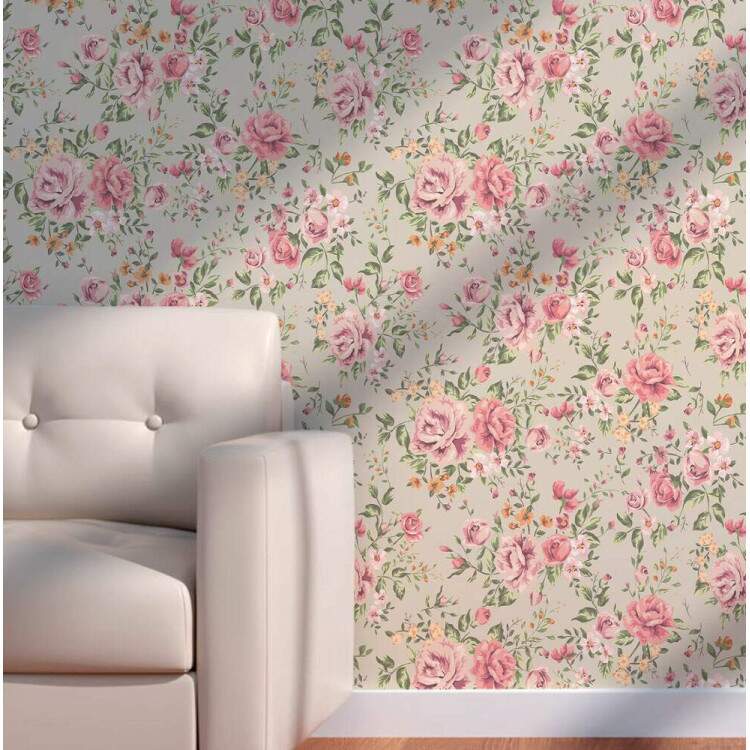 Papel de Parede Floral Rosas Mod 083