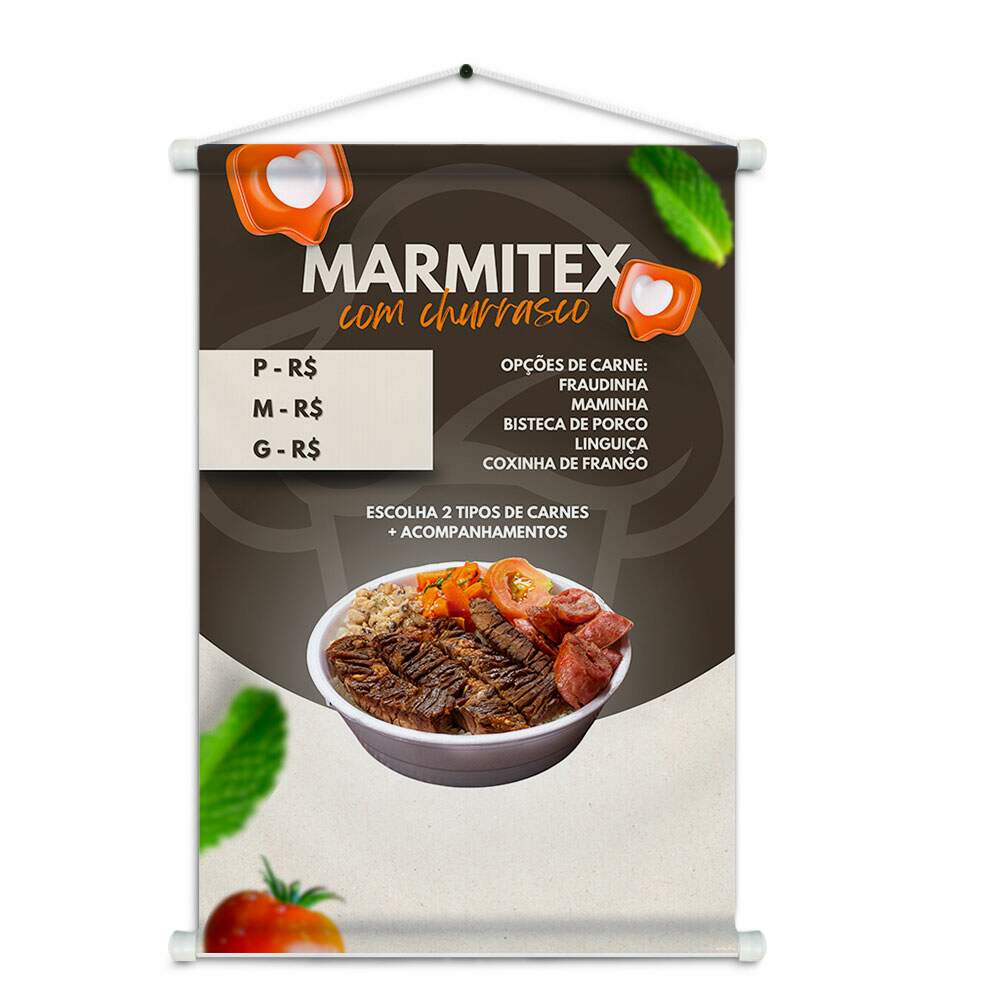 Banner Impresso em Lona Comidas Marmitex - 011