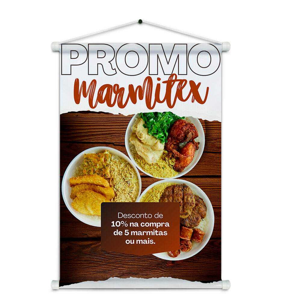 Banner Impresso em Lona Comidas Marmitex - 020
