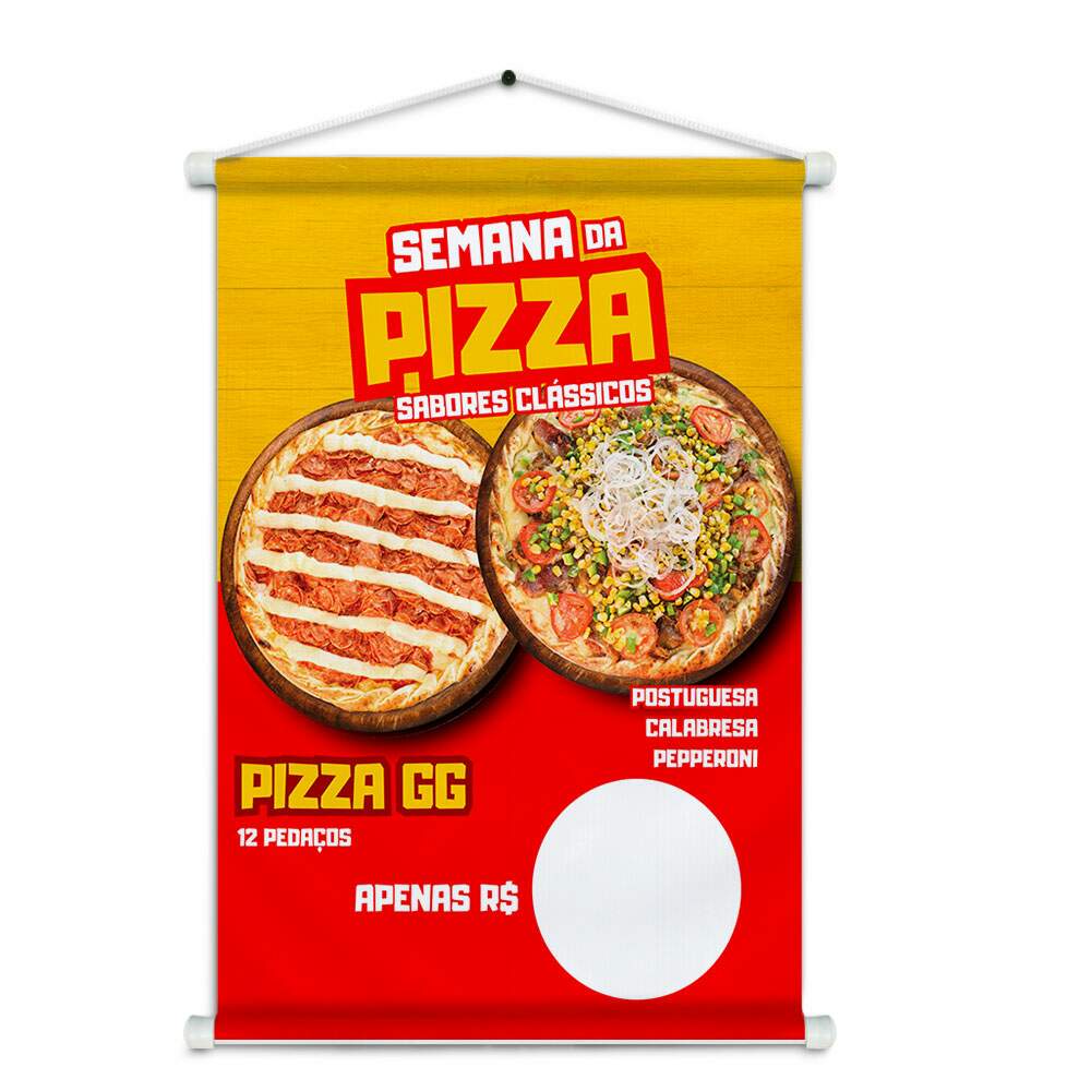 Banner Impresso em Lona Comidas Pizza - 010