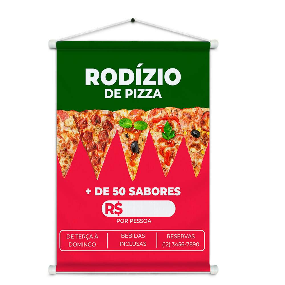 Banner Impresso em Lona Comidas Pizza - 013
