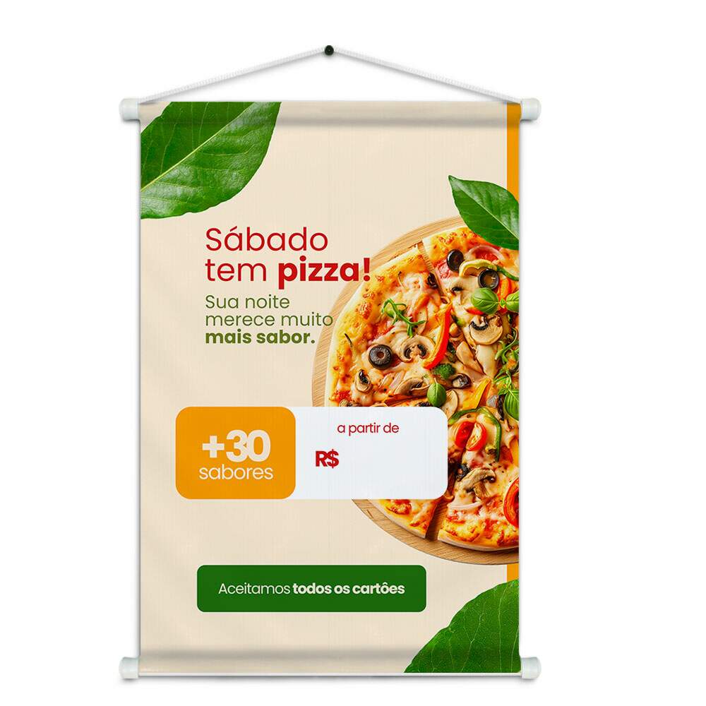 Banner Impresso em Lona Comidas Pizza - 014