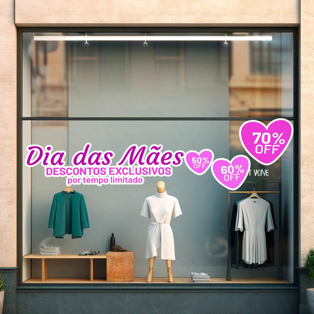 Adesivo Para Vitrine Dia Das Mes - 007