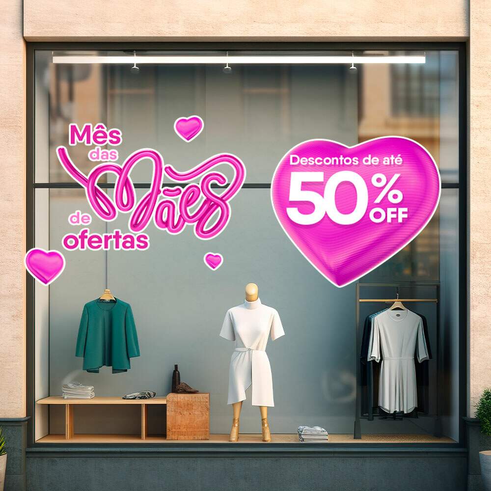 Adesivo Para Vitrine Dia Das Mes - 014