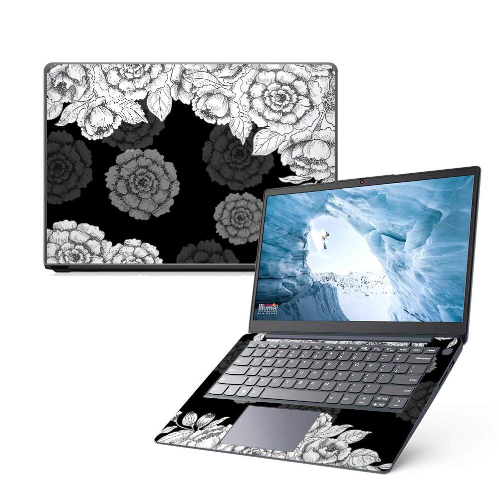 Skin Notebook Flores Preto E Branco