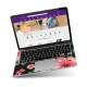 Skin Notebook Flores Rosas Fundo Preto