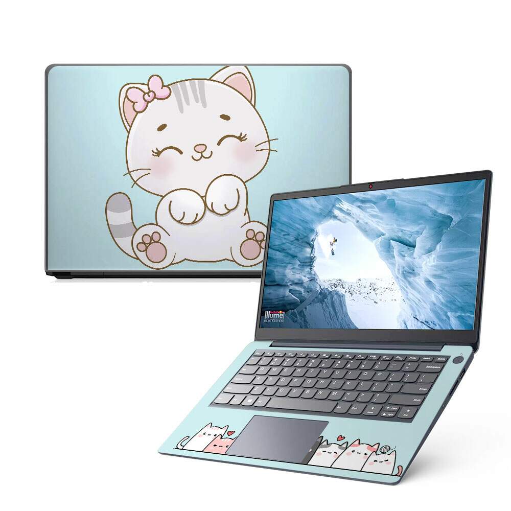 Skin Notebook Gatinho Fundo Azul