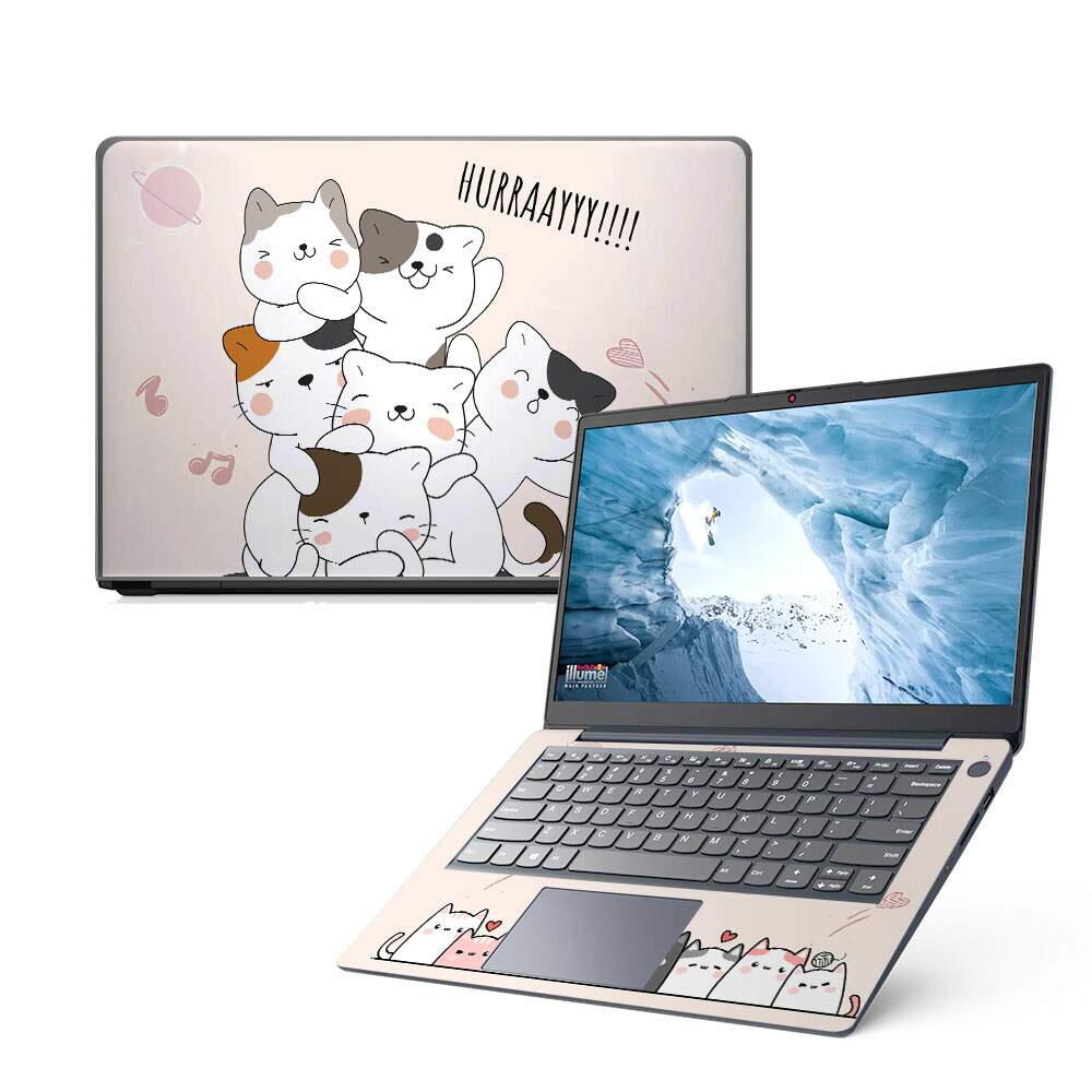 Skin Notebook Gatinhos Fundo Bege