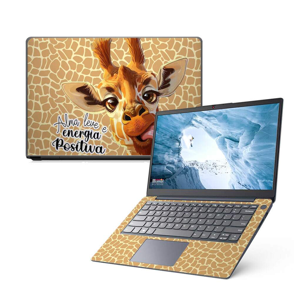 Skin Notebook Girafa Divertida Com Frase