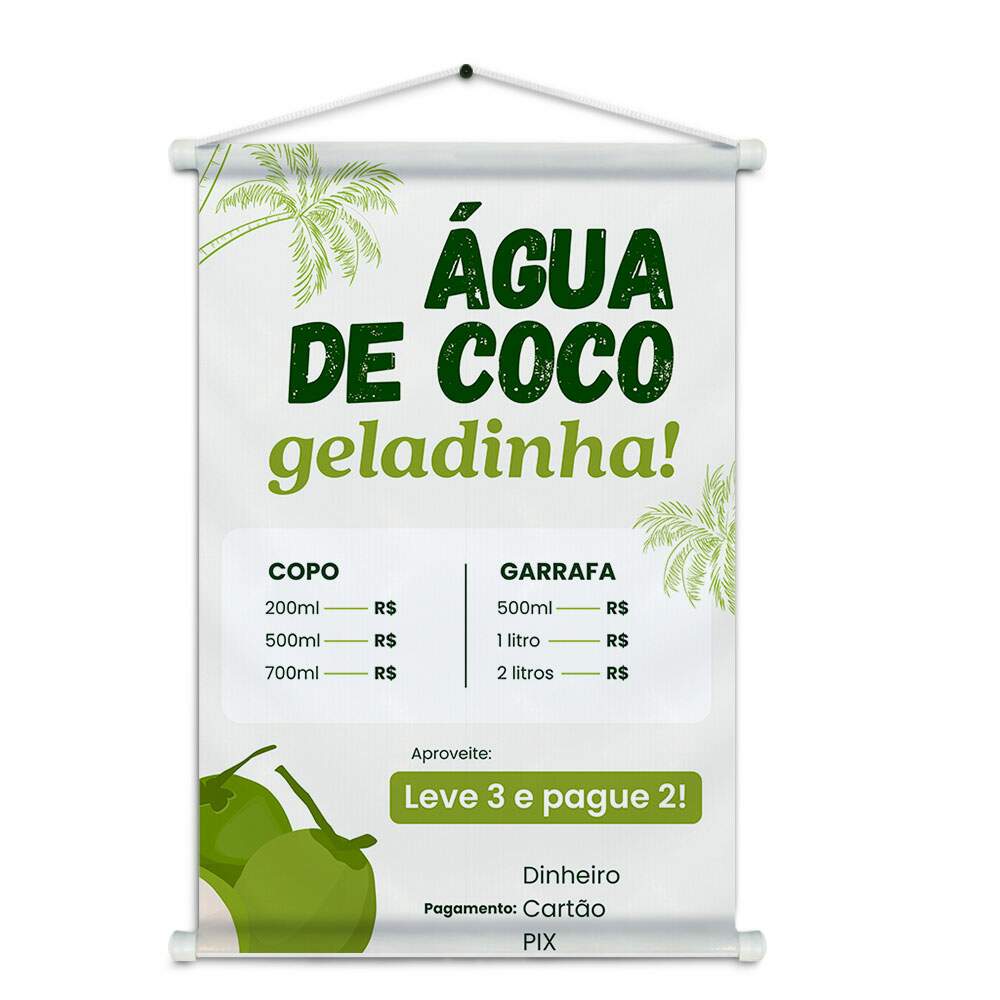 Banner Impresso em Lona gua de Coco