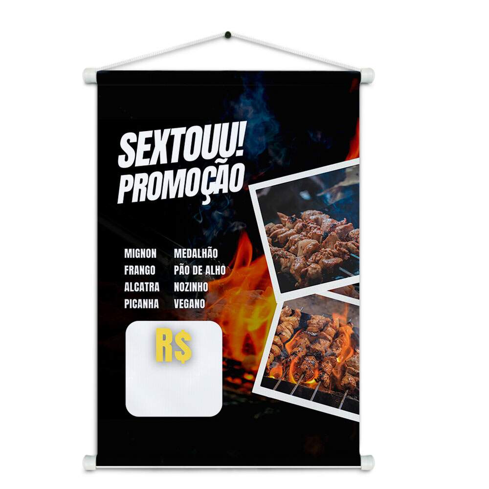 Banner Impresso em Lona Espetinhos