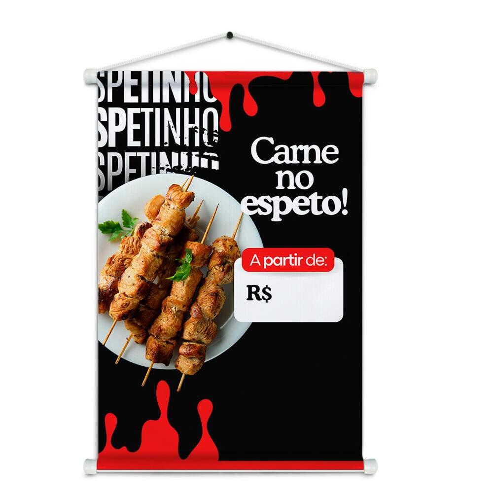 Banner Impresso em Lona Espetinhos
