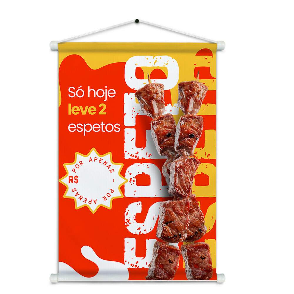 Banner Impresso em Lona Espetinhos