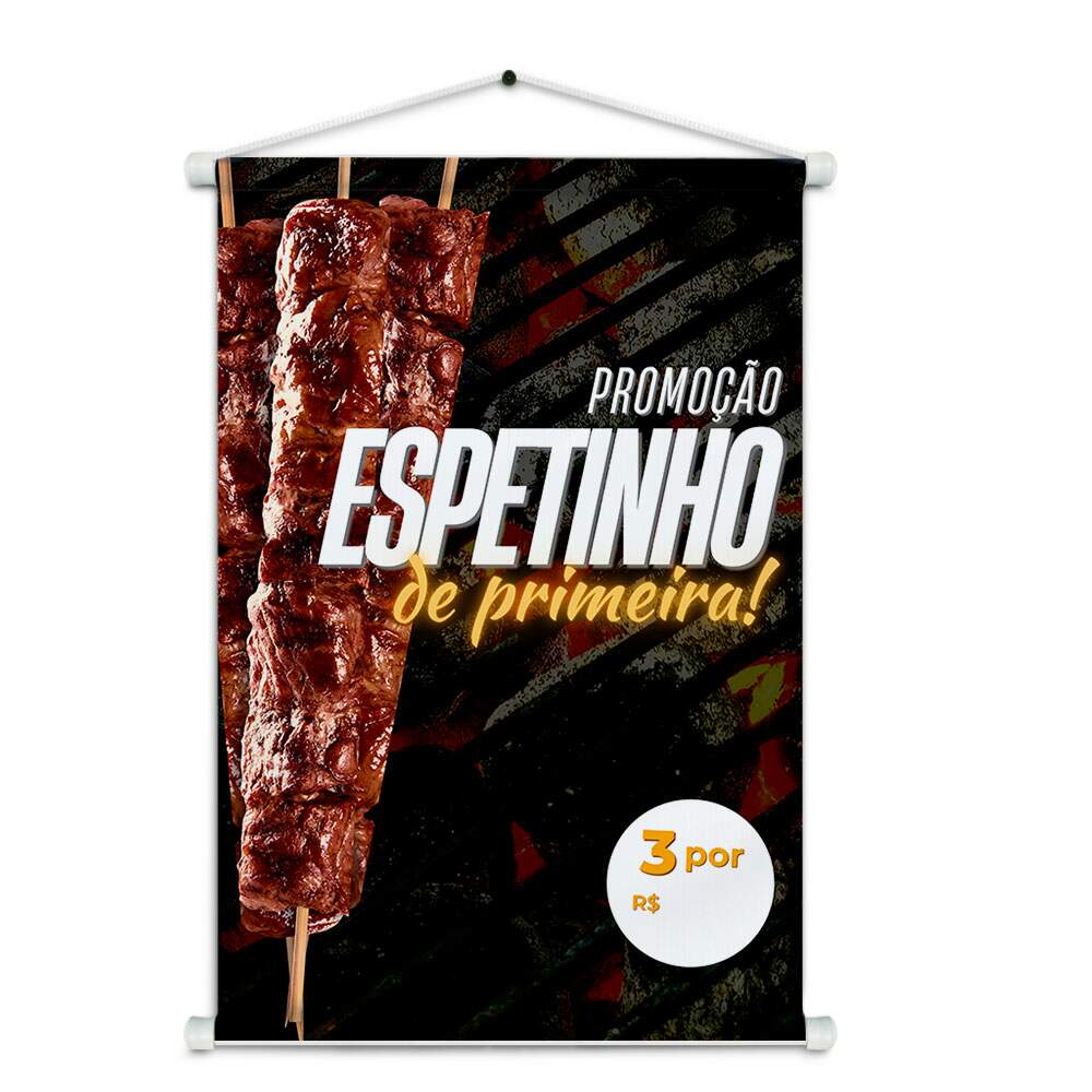 Banner Impresso em Lona Espetinhos