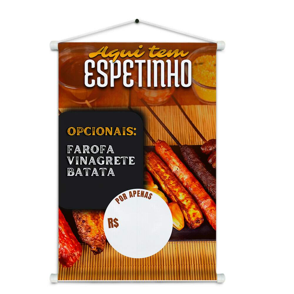 Banner Impresso em Lona Espetinhos