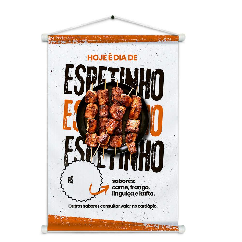Banner Impresso em Lona Espetinhos