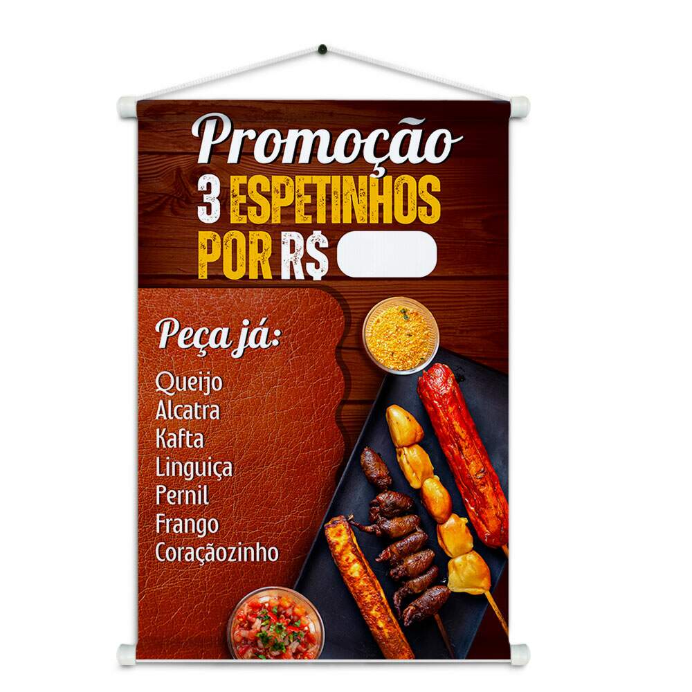 Banner Impresso em Lona Espetinhos
