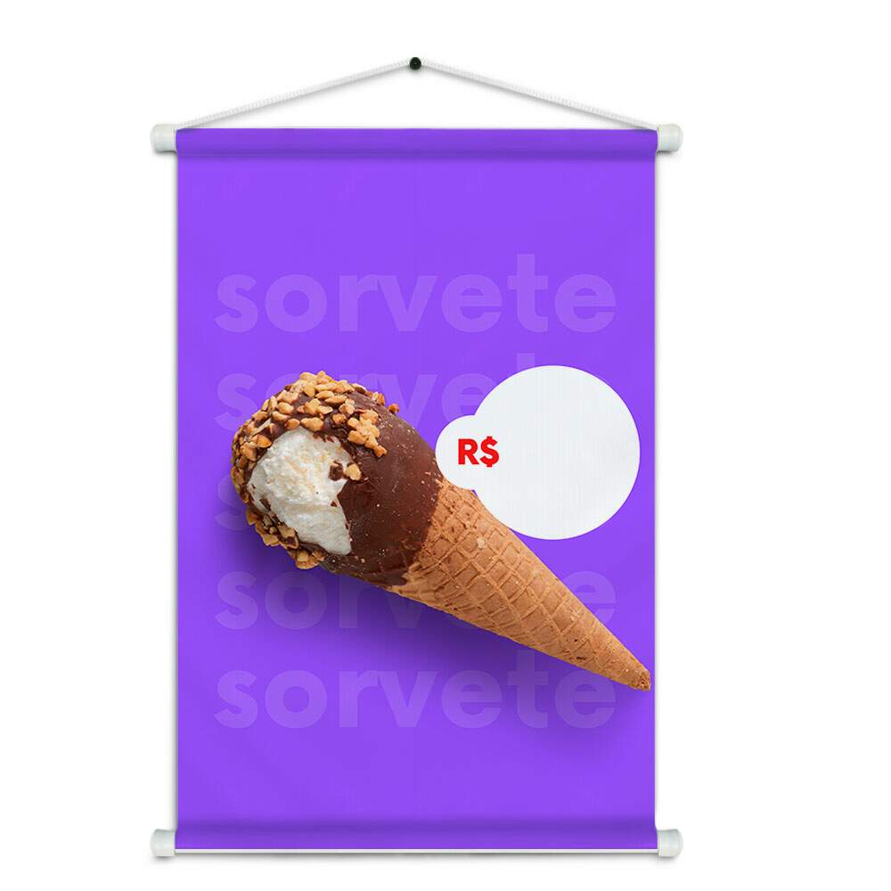 Banner Impresso em Lona Sorveteria