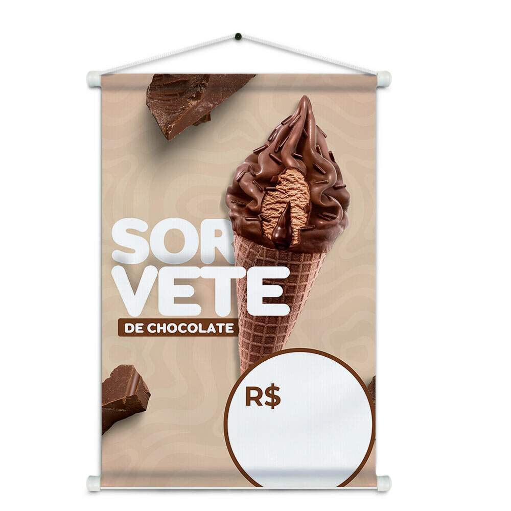 Banner Impresso em Lona Sorveteria