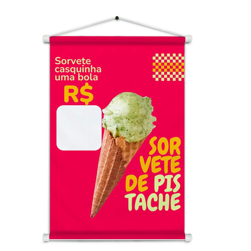 Banner Impresso em Lona Sorveteria