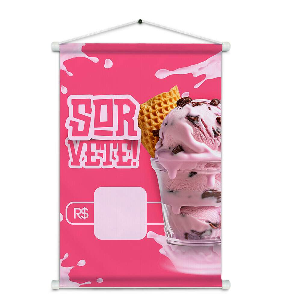 Banner Impresso em Lona Sorveteria