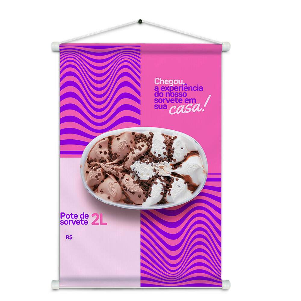 Banner Impresso em Lona Sorveteria