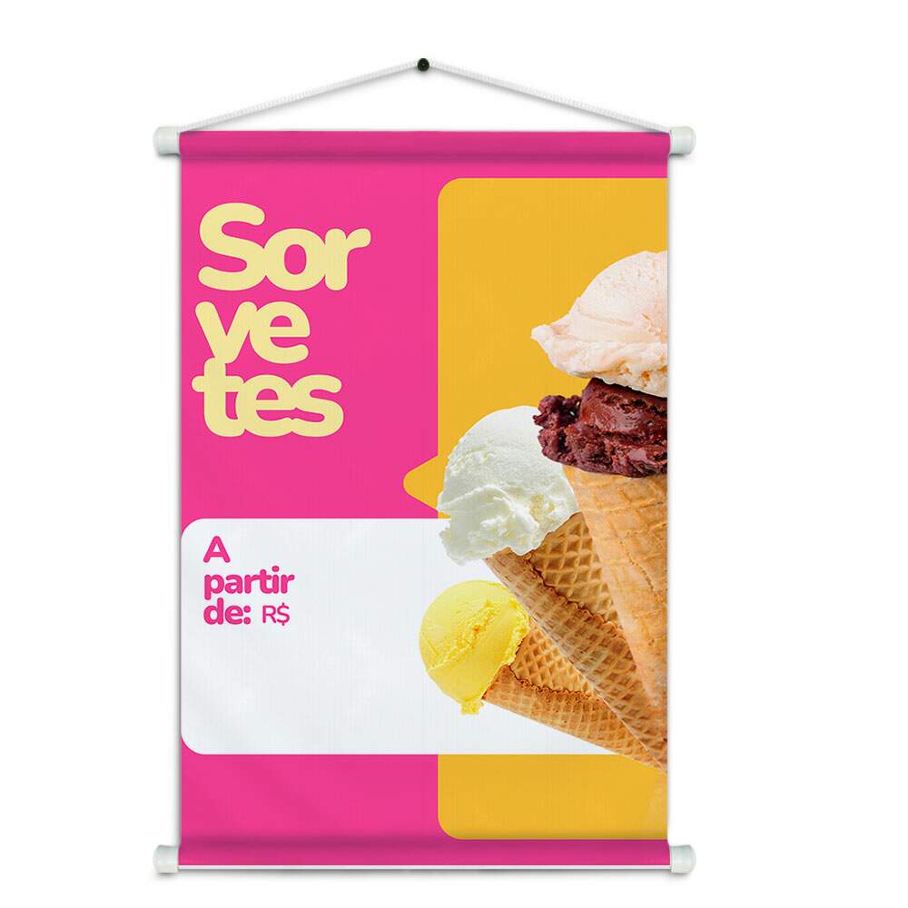 Banner Impresso em Lona Sorveteria