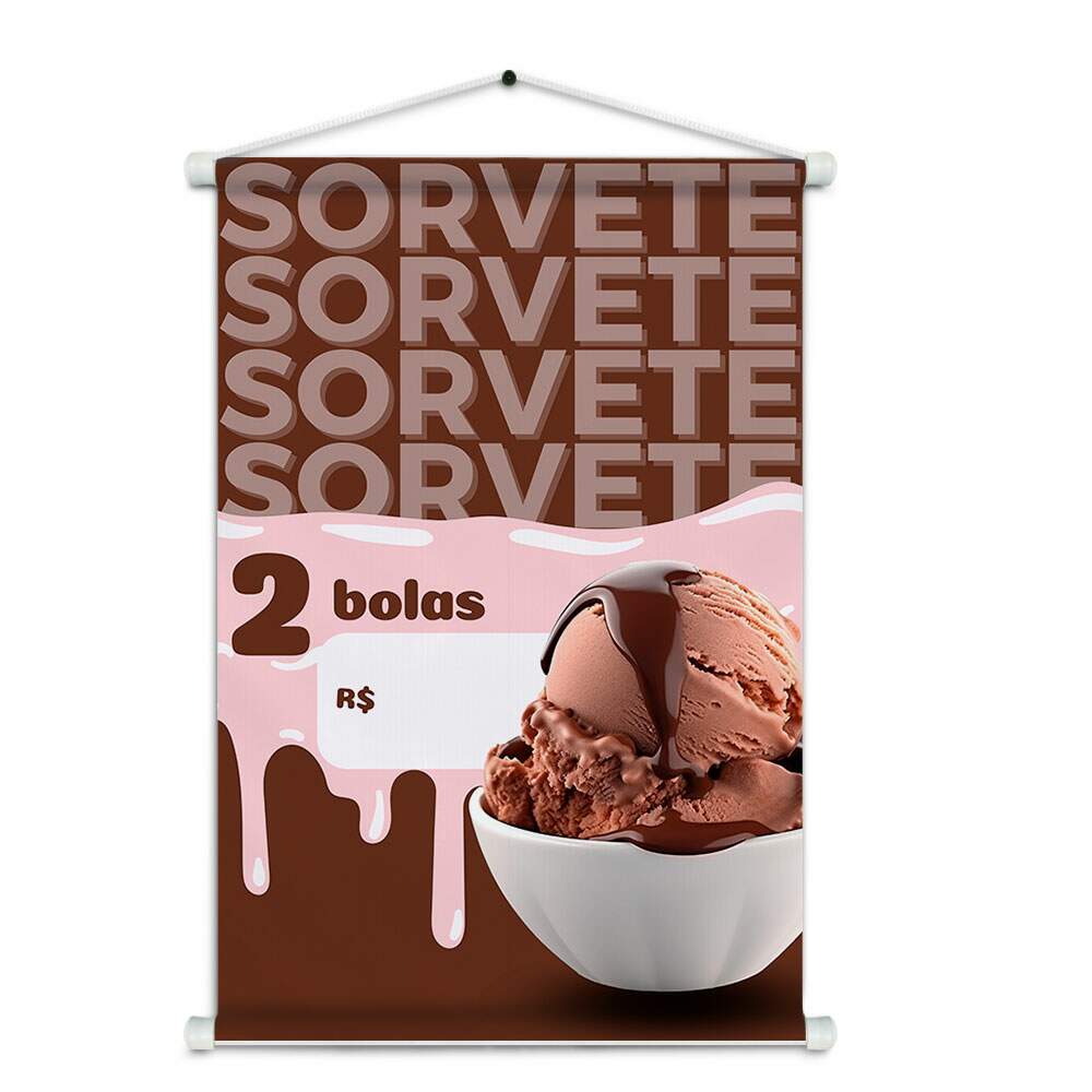 Banner Impresso em Lona Sorveteria