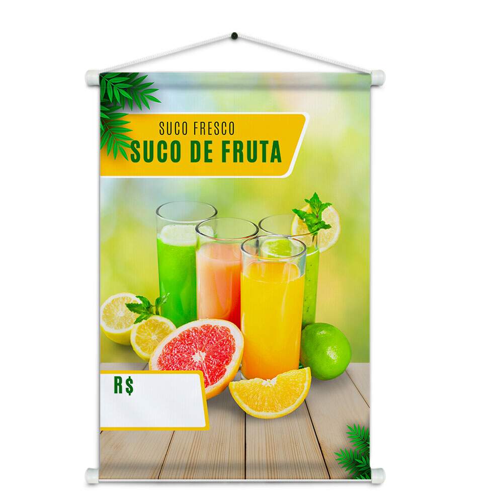 Banner Impresso em Lona Sucos