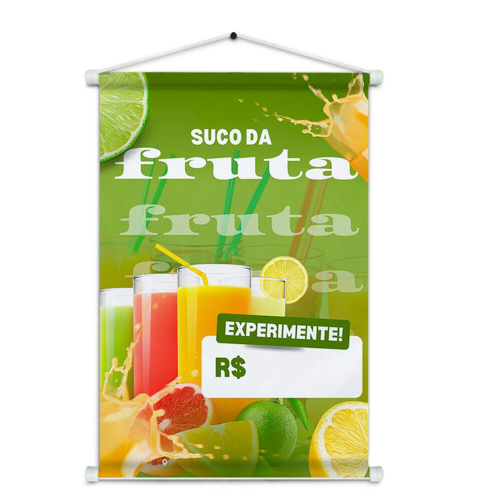 Banner Impresso em Lona Sucos