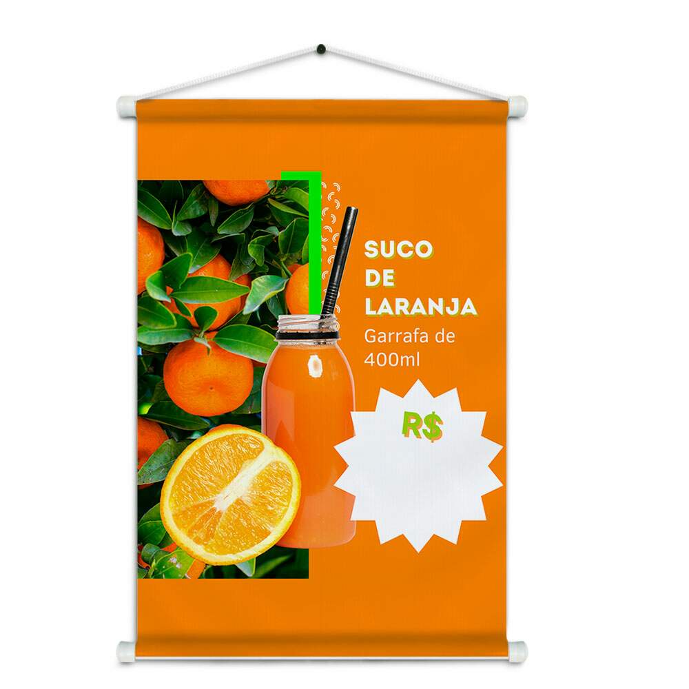 Banner Impresso em Lona Sucos