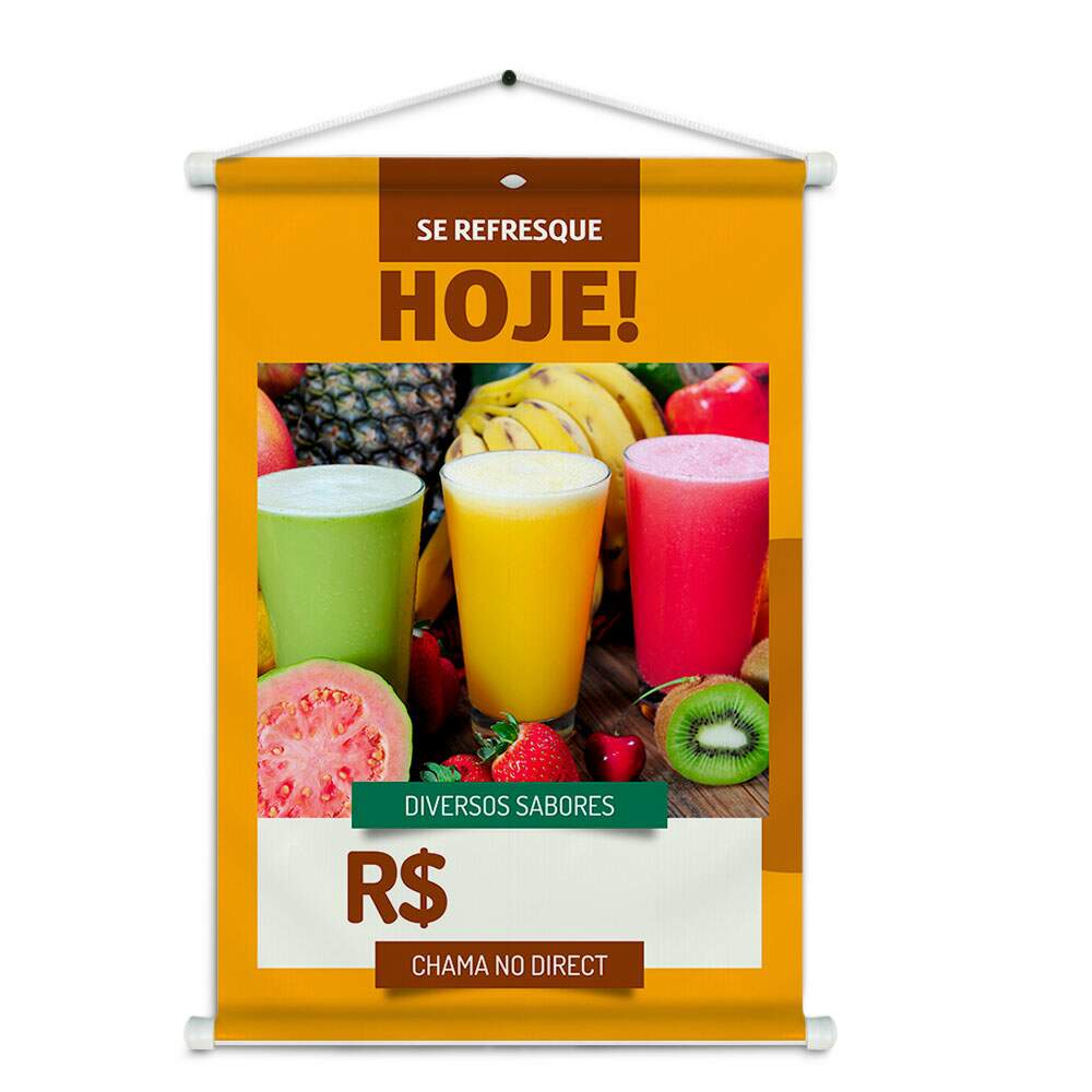 Banner Impresso em Lona Sucos