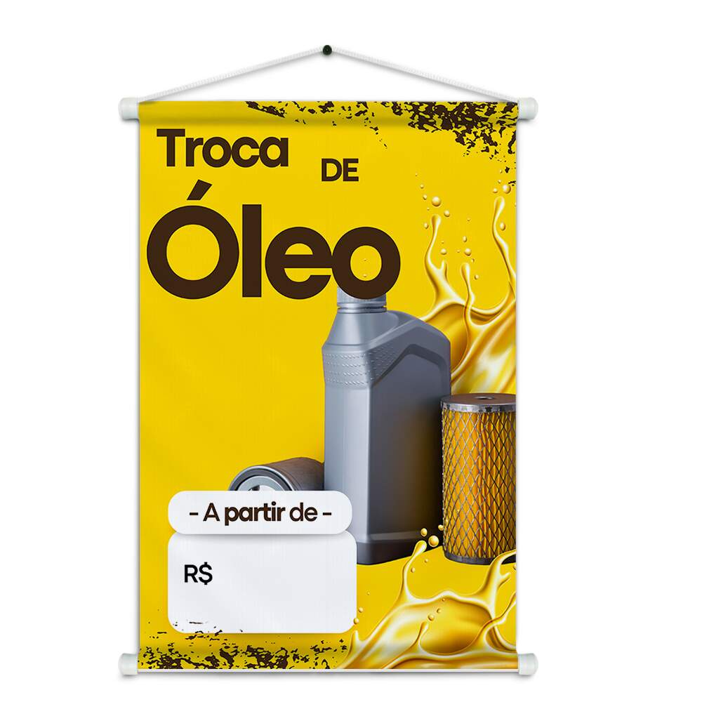Banner Impresso em Lona Automotivo Troca de leo