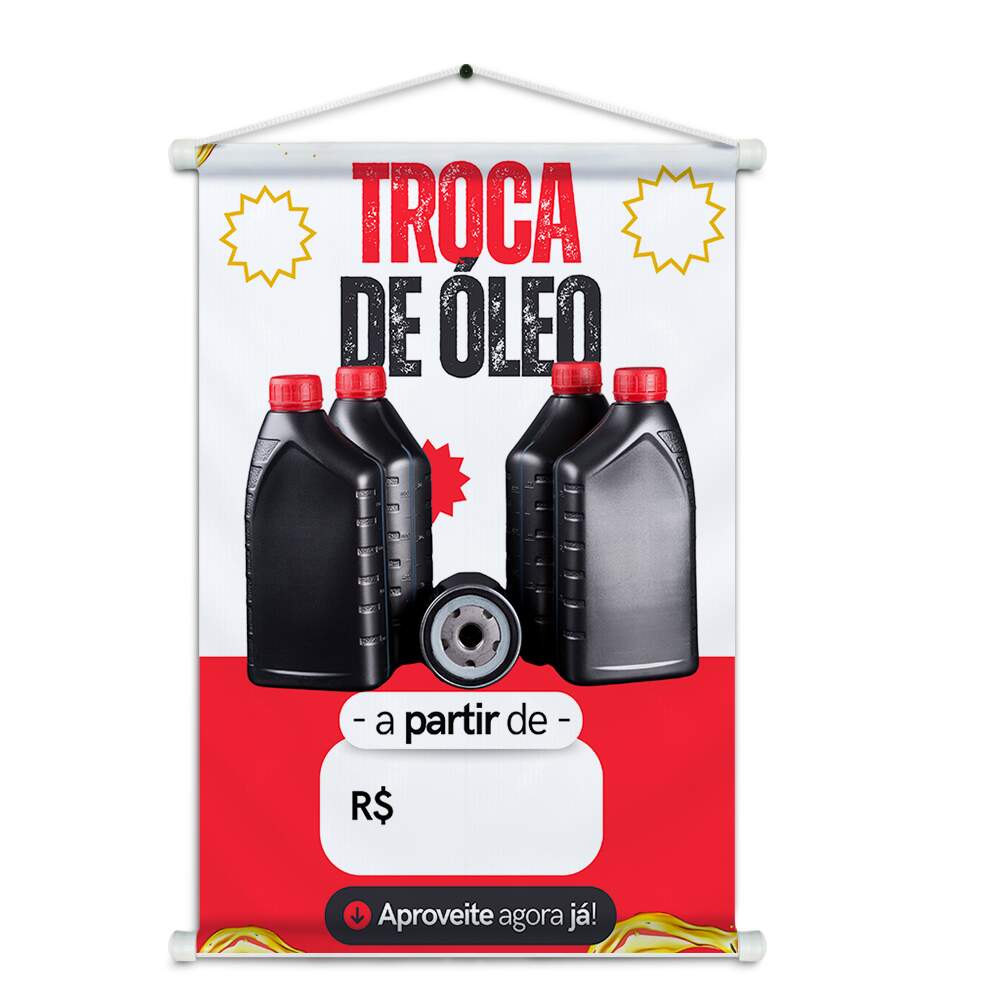 Banner Impresso em Lona Automotivo Troca de leo