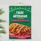 Banner Impresso em Lona Comida mexicana - Tacos Artesanais