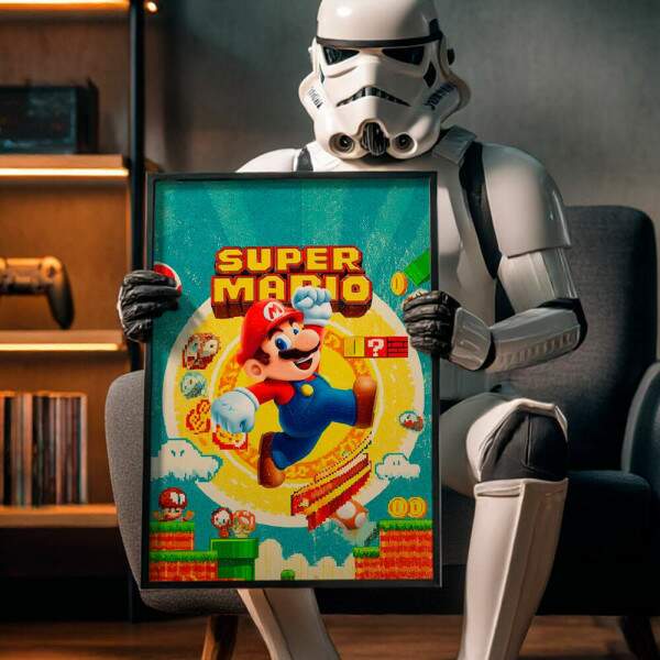Quadro Decorativo Mario Retr