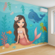 Papel de Parede para Quarto Infantil Fundo do Mar Sereia MP