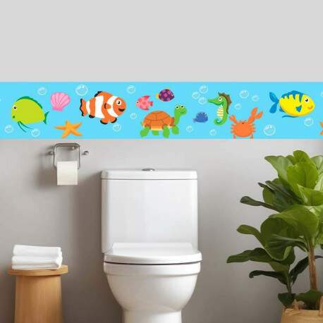 Faixa de Parede ou Banheiro Peixinhos